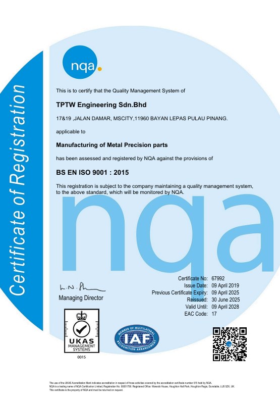 ISO 9001:2015 certificate of registration